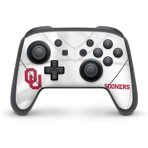University of Oklahoma White Jersey Nintendo Switch Pro Controller Skin