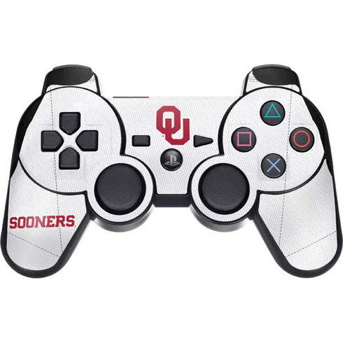 University of Oklahoma White Jersey PS3 Dual Shock wireless controller Skin