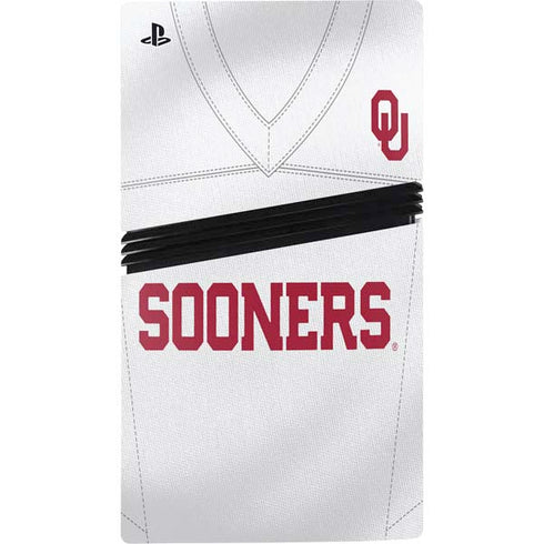 University of Oklahoma White Jersey PS5 Pro Disk Console Skin