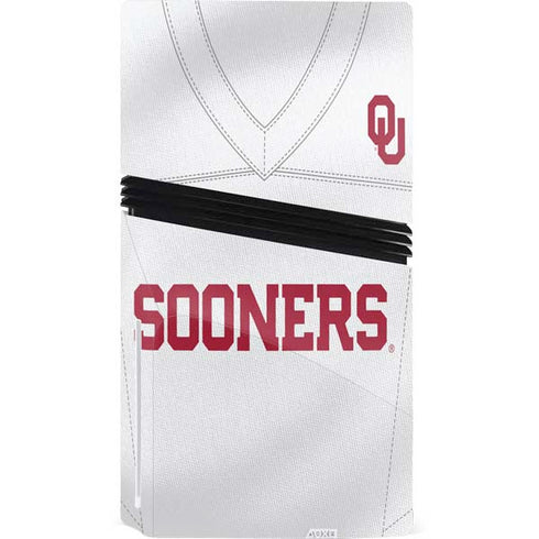 University of Oklahoma White Jersey PS5 Pro Disk Console Skin