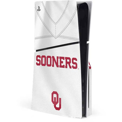 University of Oklahoma White Jersey PS5 Slim Disk Console Skin