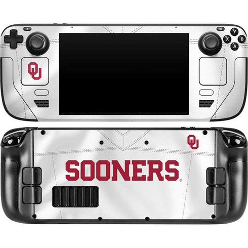 University of Oklahoma White Jersey Steam Deck Handheld Gaming Computer OLED Skin
