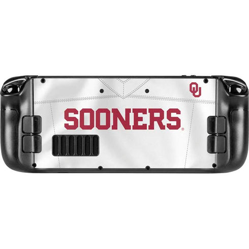 University of Oklahoma White Jersey Steam Deck Handheld Gaming Computer OLED Skin