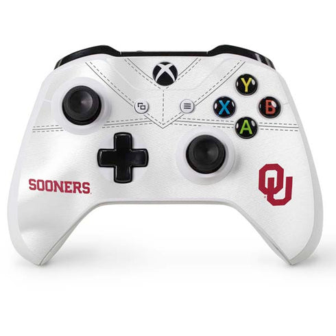 University of Oklahoma White Jersey Xbox One S Console and Controller Bundle Skin