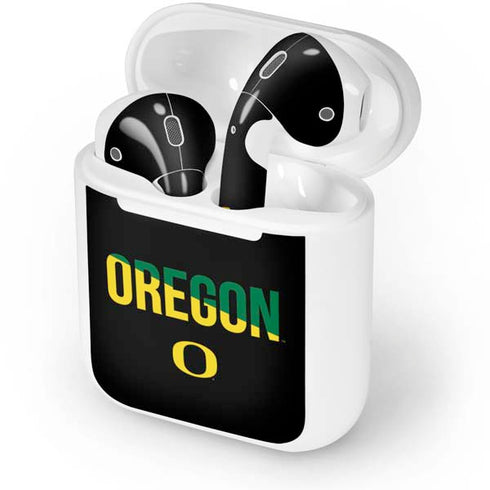 University of Oregon Split on Black Apple AirPods Skin