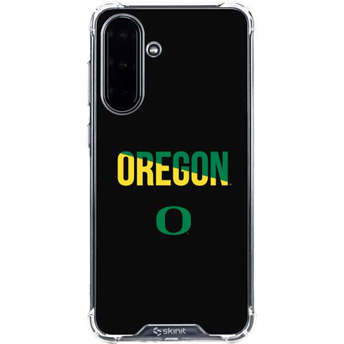 University of Oregon Split on Black Galaxy A36 5G Clear Case