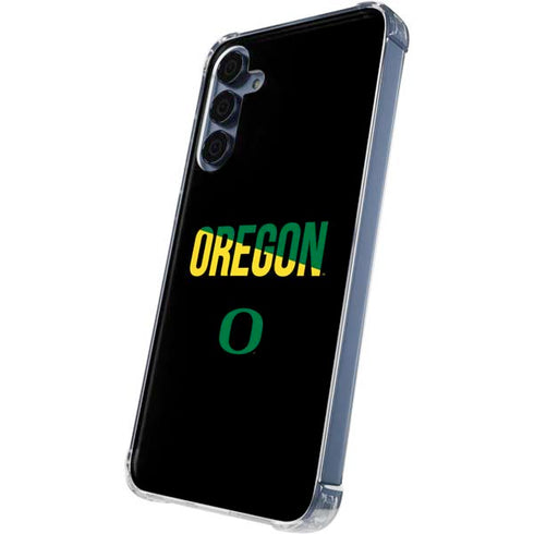 University of Oregon Split on Black Galaxy A55 5G Clear Case