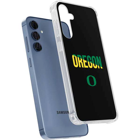 University of Oregon Split on Black Galaxy A55 5G Clear Case