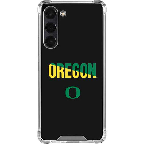University of Oregon Split on Black Galaxy S24 FE Clear Case