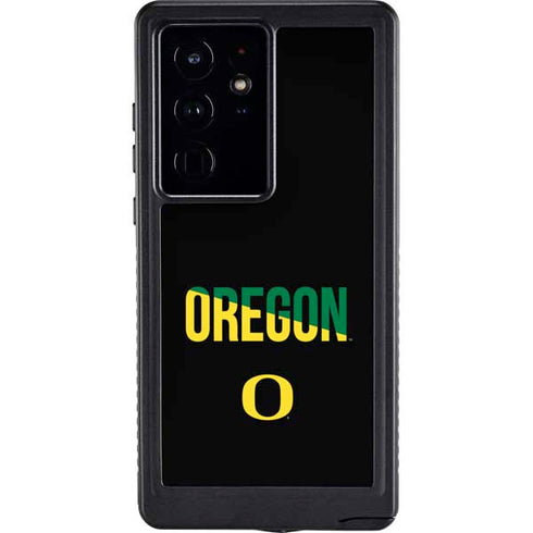 University of Oregon Split on Black Galaxy S24 Ultra Waterproof Case