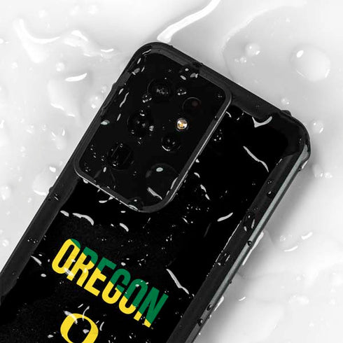 University of Oregon Split on Black Galaxy S24 Ultra Waterproof Case