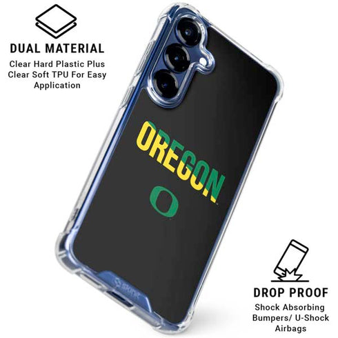 University of Oregon Split on Black Galaxy S25 Plus Clear Case