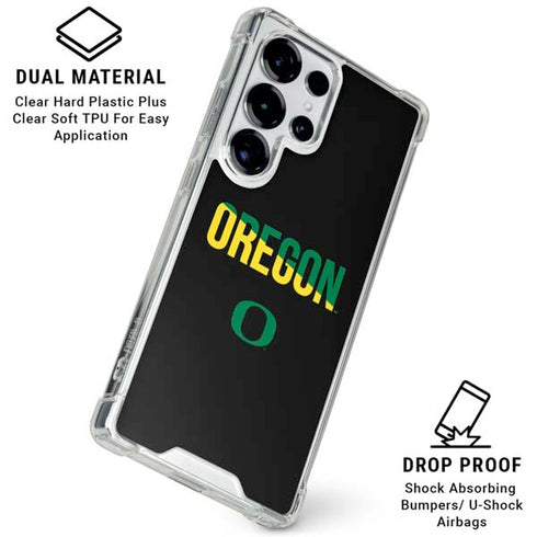 University of Oregon Split on Black Galaxy S25 Ultra Clear Case