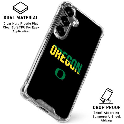 University of Oregon Split on Black Galaxy S26 Clear Case