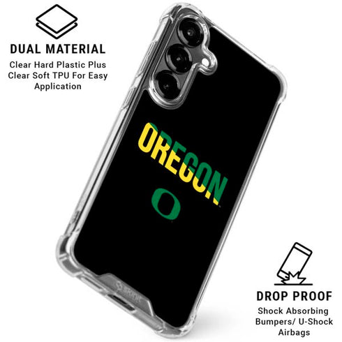 University of Oregon Split on Black Galaxy S26 Plus Clear Case