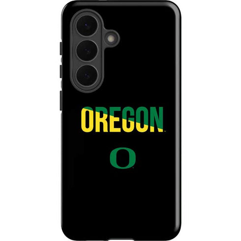 University of Oregon Split on Black Galaxy S26 Plus Impact Case