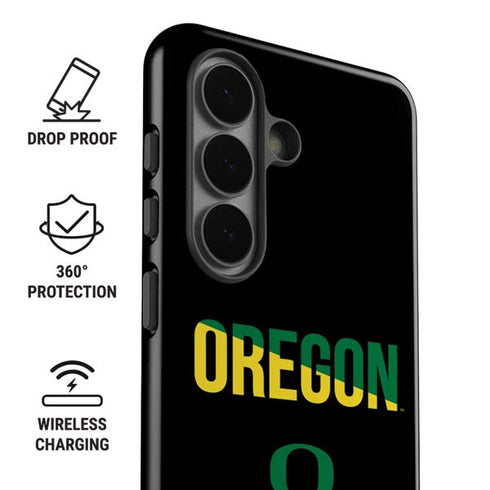 University of Oregon Split on Black Galaxy S26 Plus Impact Case