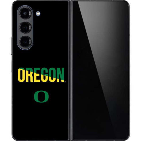 University of Oregon Split on Black Galaxy Z Fold5 5G Skin