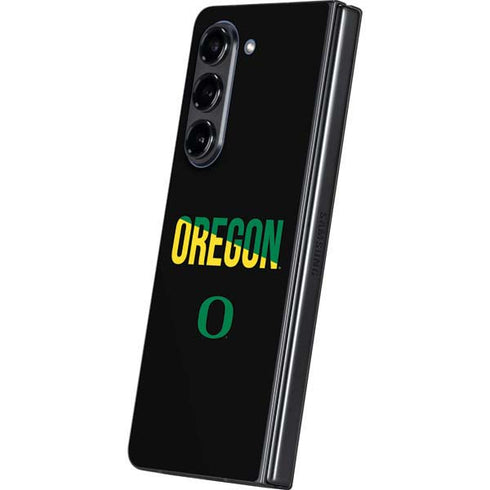 University of Oregon Split on Black Galaxy Z Fold5 5G Skin