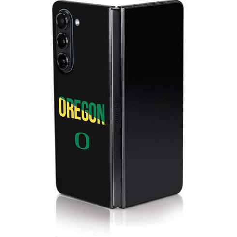 University of Oregon Split on Black Galaxy Z Fold5 5G Skin