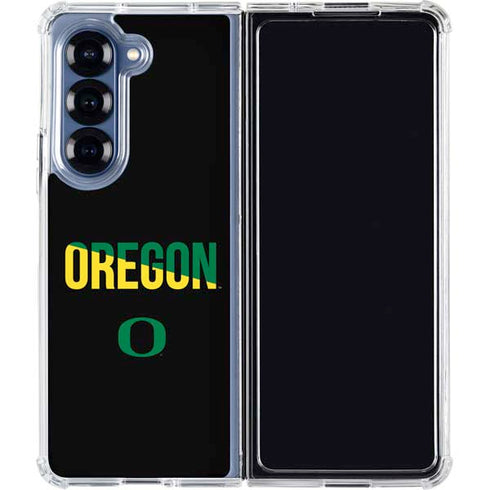 University of Oregon Split on Black Galaxy Z Fold6 Clear Case