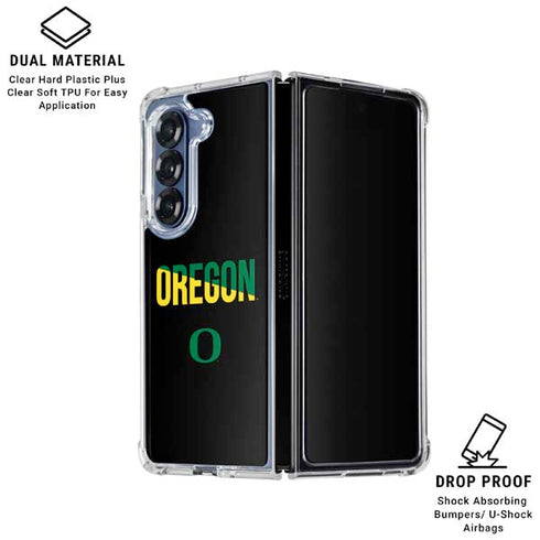 University of Oregon Split on Black Galaxy Z Fold6 Clear Case