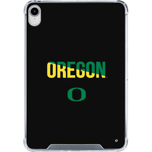 University of Oregon Split on Black iPad 11th Gen (2025) Clear Case