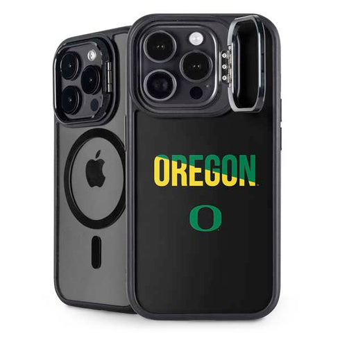 University of Oregon Split on Black iPhone 13 Pro Kickstand Case