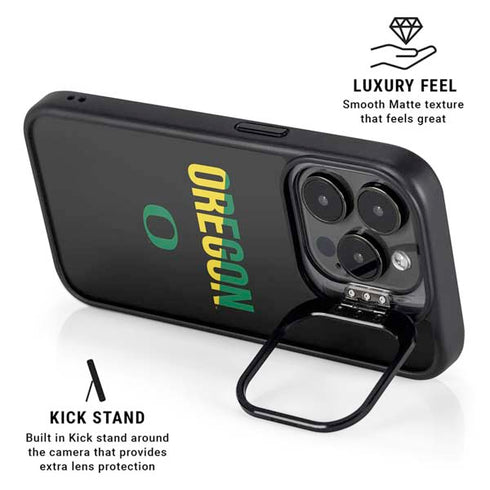 University of Oregon Split on Black iPhone 13 Pro Kickstand Case