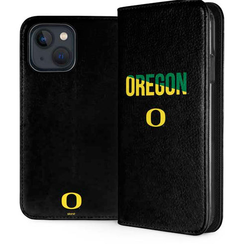 University of Oregon Split on Black iPhone 15 Plus Folio Case