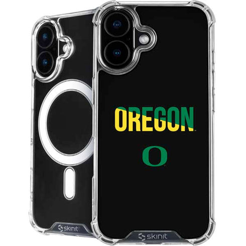 University of Oregon Split on Black iPhone 16 MagSafe Case