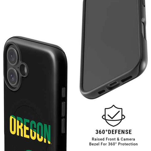 University of Oregon Split on Black iPhone 16 Magsafe Impact Case