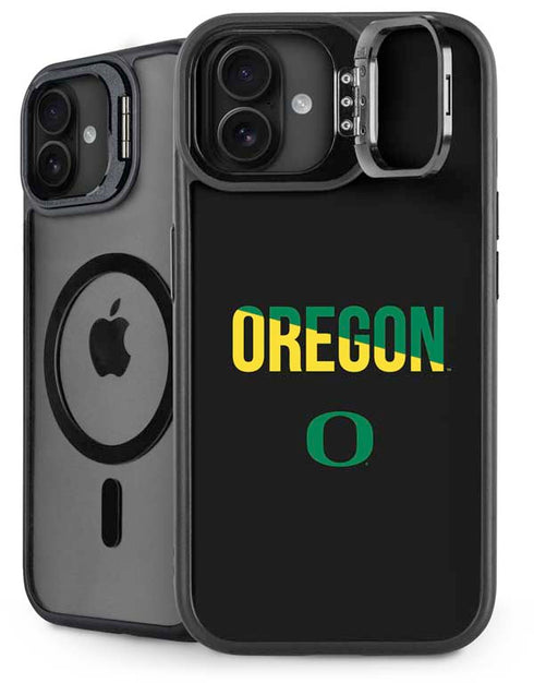 University of Oregon Split on Black iPhone 16 Plus Kickstand Case