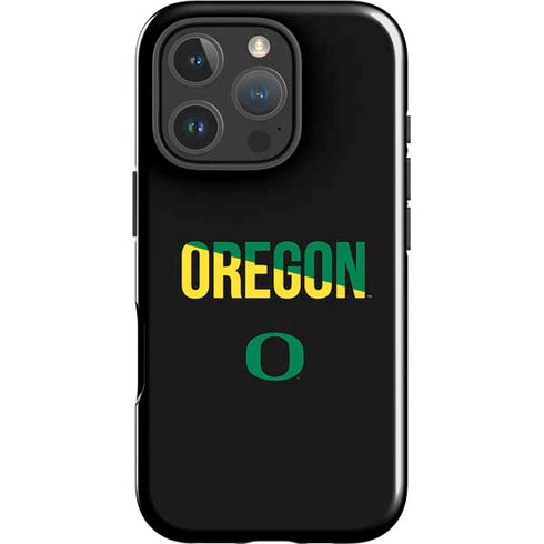 University of Oregon Split on Black iPhone 16 Pro Impact Case