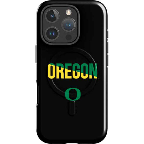 University of Oregon Split on Black iPhone 16 Pro Magsafe Impact Case