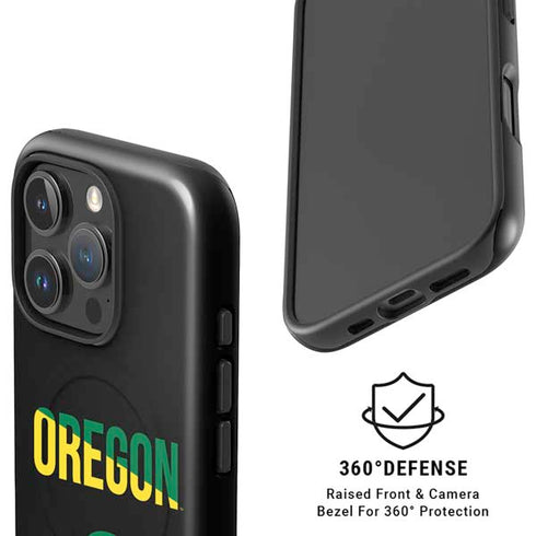 University of Oregon Split on Black iPhone 16 Pro Magsafe Impact Case