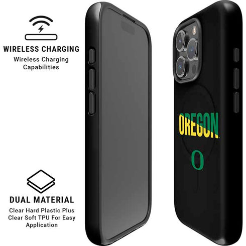 University of Oregon Split on Black iPhone 16 Pro Magsafe Impact Case