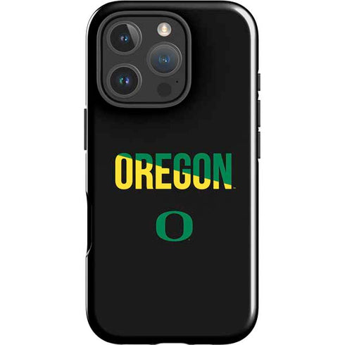 University of Oregon Split on Black iPhone 16 Pro Max Impact Case