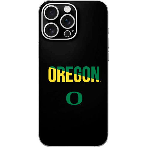 University of Oregon Split on Black iPhone 16 Pro Max Skin