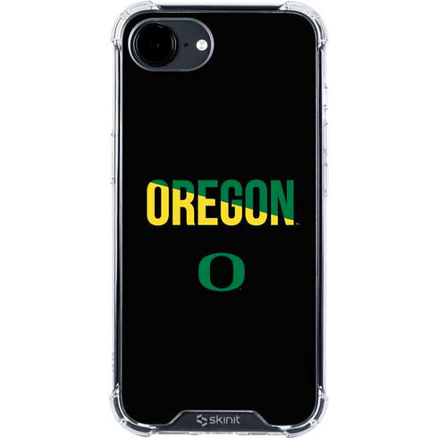 University of Oregon Split on Black iPhone 16e Clear Case