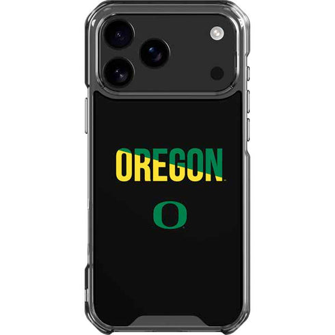 University of Oregon Split on Black iPhone 18 Pro Max Clear Case