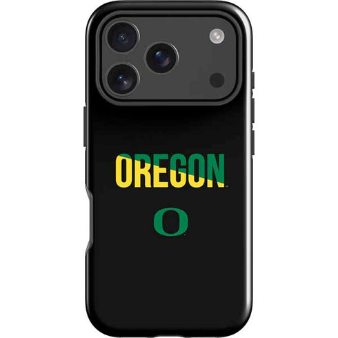 University of Oregon Split on Black iPhone 18 Pro Max Impact Case