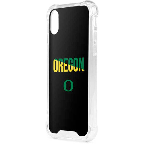 University of Oregon Split on Black iPhone XS Clear Case