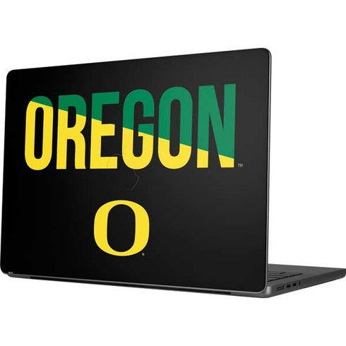 University of Oregon Split on Black Apple MacBook Pro 14-inch Skin