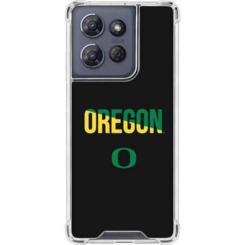 University of Oregon Split on Black Moto G 5G (2025) Clear Case