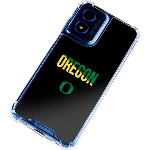 University of Oregon Split on Black Moto G 5G (2024) Clear Case