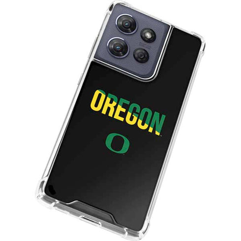 University of Oregon Split on Black Moto G Power 5G (2025) Clear Case