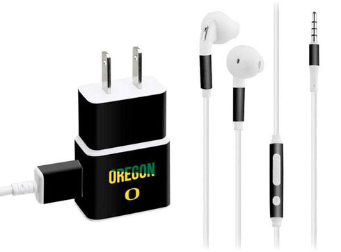 University of Oregon Split on Black Phone Charger Skin