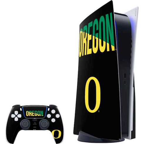 University of Oregon Split on Black PlayStation PS5 Skins