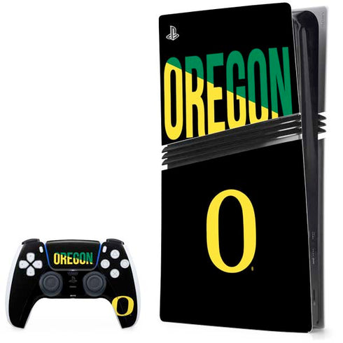 University of Oregon Split on Black PS5 Pro Bundle Skin